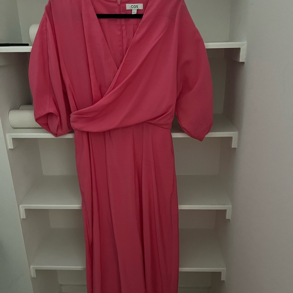 COS Women's Vibrant Pink Long Sleeve Dress